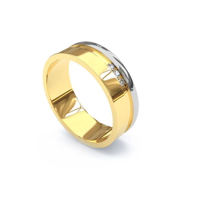 Tendências de Alianças, Joias e Relógios para 2026 2 tendencias de aliancas 2026 Alianca de Ouro 18K Mista com Brilhantes AS0984