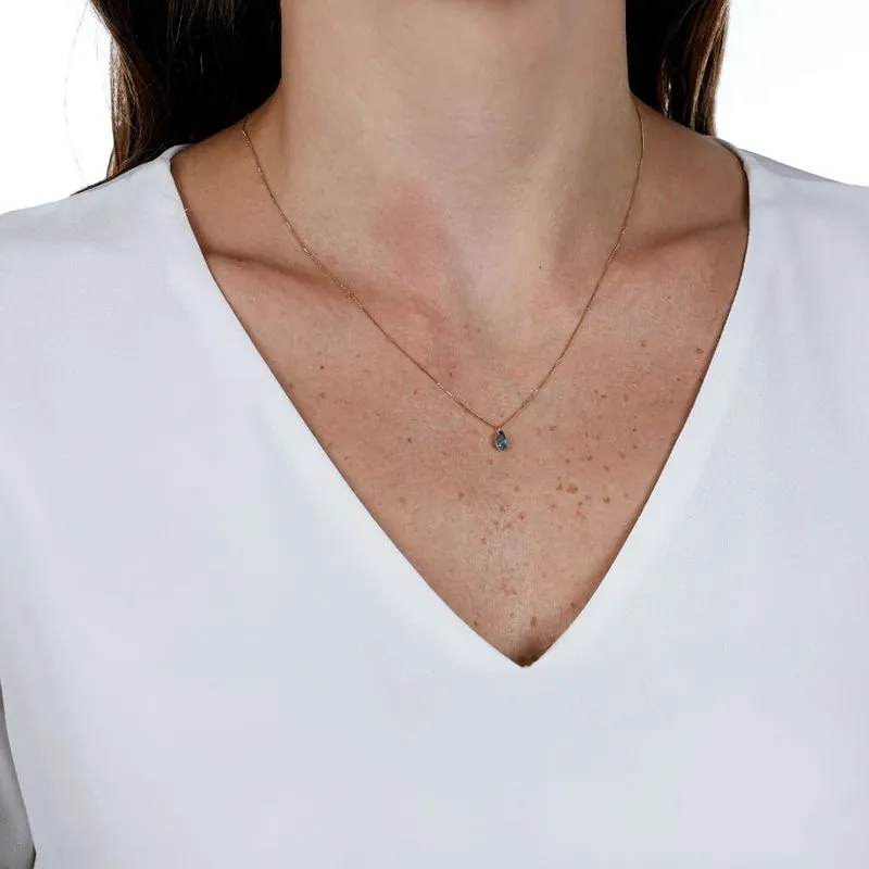 Joias Minimalistas 2026: elegância atemporal que define o estilo do dia a dia 2 joias minimalistas 2026 Gargantilha de Ouro 18K com Gota Topazio Swiss Natural e Malha Veneziana 45cm GG23567 2