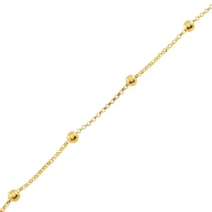 joias minimalistas 2026 Pulseira em Ouro Amarelo 18k de Bolinhas 13cm PS15618 1