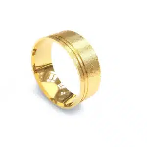 Alianca de Ouro 18K Acabamento Fosco com Friso AS0846