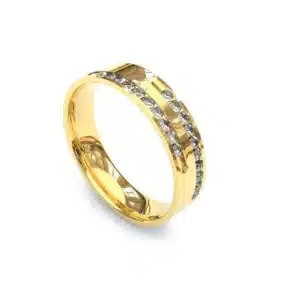 Alianca de Ouro 18K Reta com Diamantes AS0897