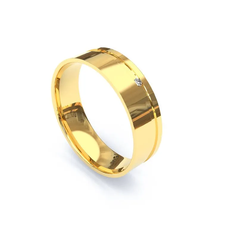 Aliança de Ouro Amarelo: significado, vantagens e como escolher a joia perfeita 15 Alianca de Ouro 18K com Diamante AS0407