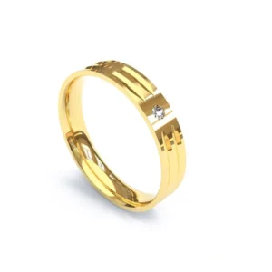Alianca em Ouro 18K Lisa com Frisos AS0358