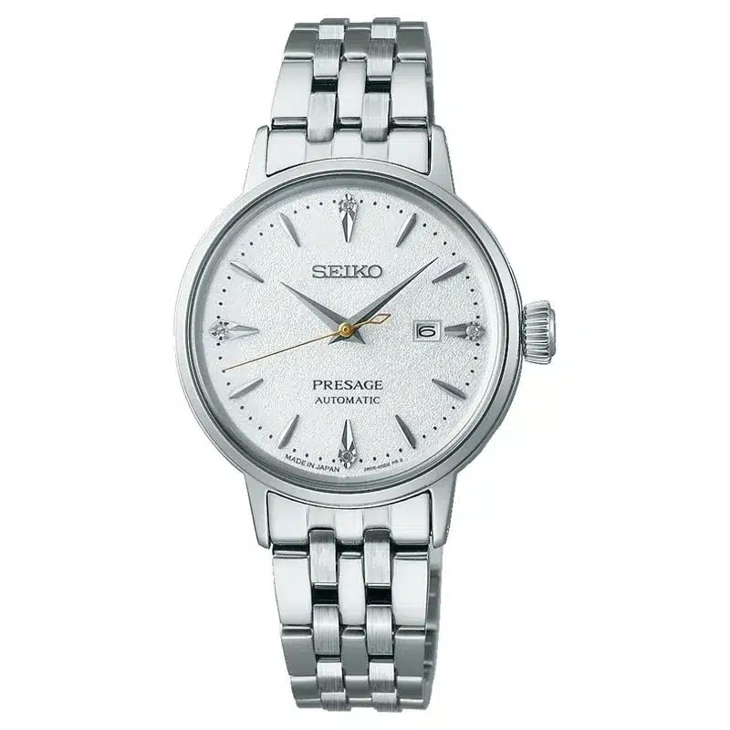 Como combinar relógio feminino com joias: pulseiras, anéis, braceletes e alianças no mesmo look 6 Como combinar relogio feminino com joias Relogio Feminino Presage Cocktail Time Hot Buttered Rum SRE017J1 Prateado