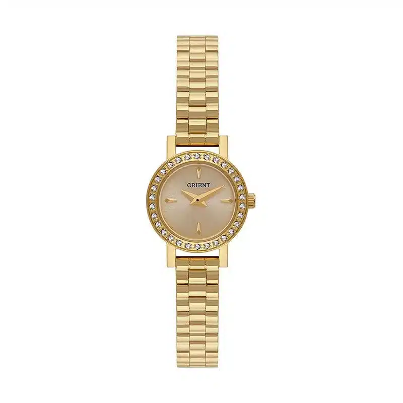 Como combinar relógio feminino com joias: pulseiras, anéis, braceletes e alianças no mesmo look 14 Relogio Feminino Mini Orient Dourado FGSS0214 C1KX