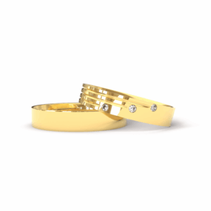 alianca de ouro amarelo Alianca de Ouro 18K com 3 Diamantes AS0446