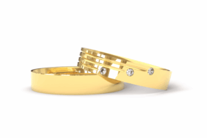 alianca de ouro amarelo Alianca de Ouro 18K com 3 Diamantes AS0446 edited