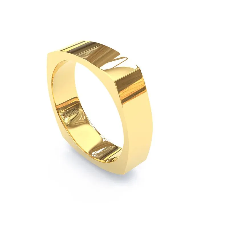 Tipos de Alianças de Ouro: Guia Completo para Escolher a Joia Ideal 8 Alianca de Ouro 18K Quadrada Lisa AS2186