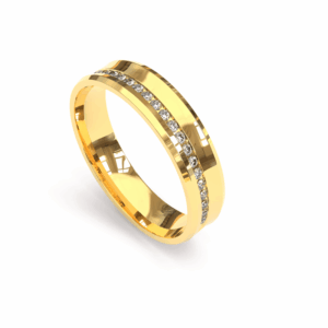 Alianca de Ouro 18k Anatomica com 20 Diamantes AS0522