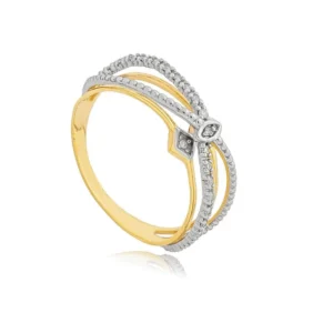 Anel de Ouro 18K Mista com Brilhantes AN15736 2