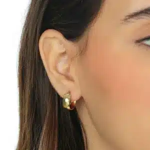 Brinco de Ouro 18K Argola Oca Redonda BR19109 1