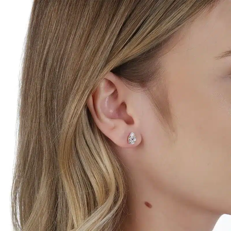 Presentes para mãe da noiva: ideias elegantes e com significado 12 Brinco de Ouro 18K Gota de Zirconia Branca BR19751 1