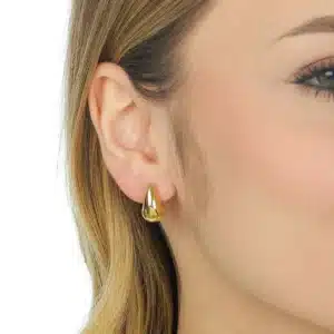 Brinco de Ouro 18K Pino Gota Bojuda BR24899 1 1