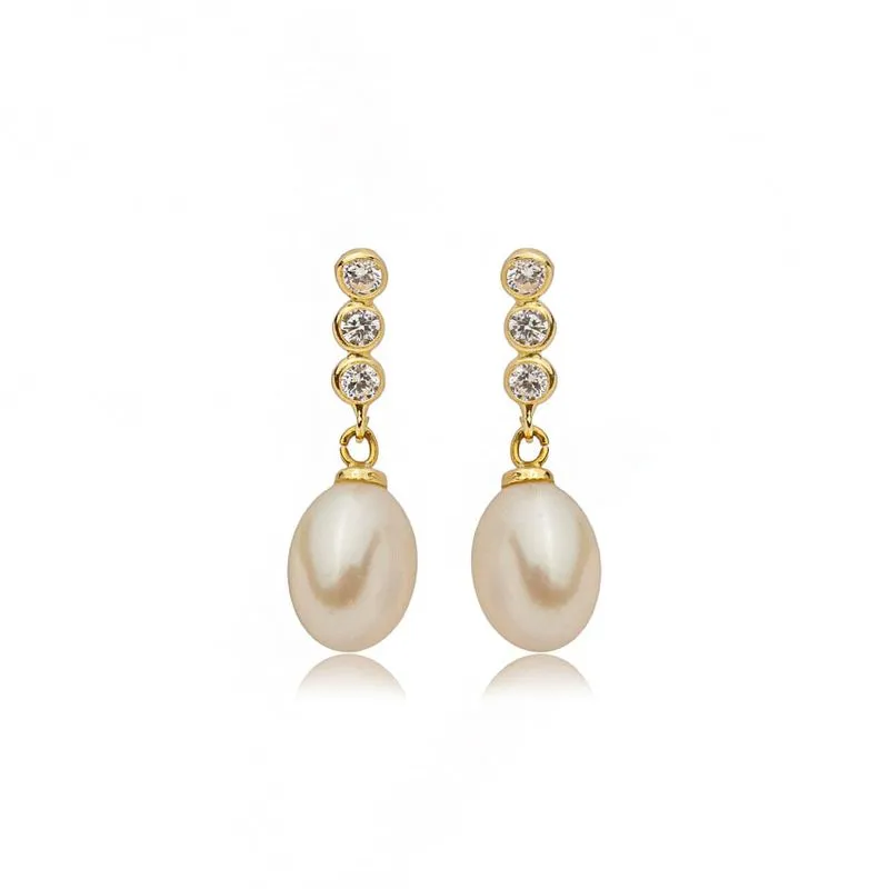 O Diabo Veste Prada 2: As Joias e Relógios que Estão Dominando a Moda em 2026 21 Brinco de Ouro 18K com Zirconias e Pendulo de Perola BR22262