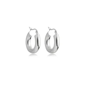 Brinco de Prata Argola Redonda Lisa BR23208
