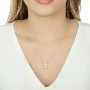 Gargantilha de Ouro 10K Escapulario Malha Cadeado 60cm GG20362 1