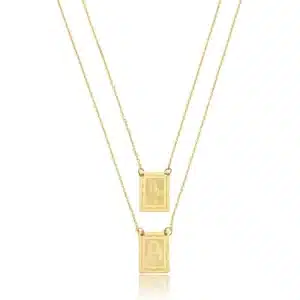 Gargantilha de Ouro 10K Escapulario Malha Cadeado 60cm GG20362