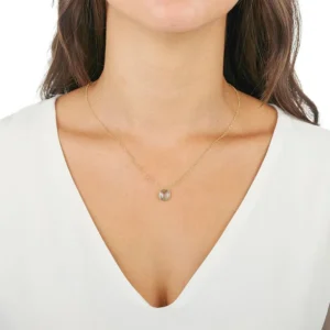 Gargantilha de Ouro 18K Malha Portuguesa 45cm com Topazio Sky Quadrado GG25526 1