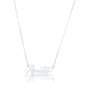 Gargantilha de Prata Nome Personalizado Malha Veneziana 45cm GG20709