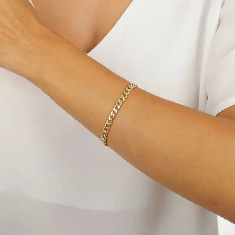 O Diabo Veste Prada 2: As Joias e Relógios que Estão Dominando a Moda em 2026 13 Pulseira de Ouro 10K Malha Grumet Oca 20cm PS23173 1