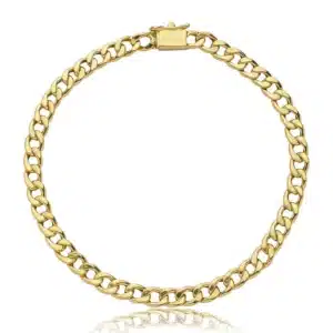 Pulseira de Ouro 10K Malha Grumet Oca 20cm PS23173