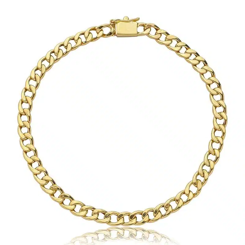 O Diabo Veste Prada 2: As Joias e Relógios que Estão Dominando a Moda em 2026 14 Pulseira de Ouro 10K Malha Grumet Oca 20cm PS23173