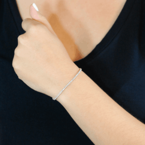 Pulseira em Ouro Branco 18K Rivieira 77 Pedras de Zirconia 18cm PS20778 1
