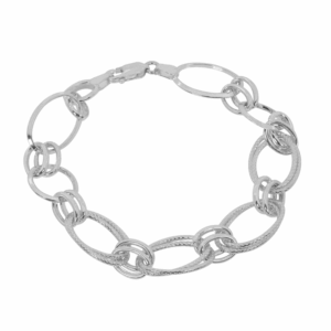 Pulseira em Prata com Elos Ovais Duplos PS20800