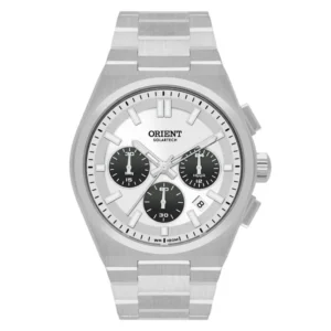 Relogio Masculino Orient Solartech Cronografo Panda MBSSC274 S1SX Branco e Preto