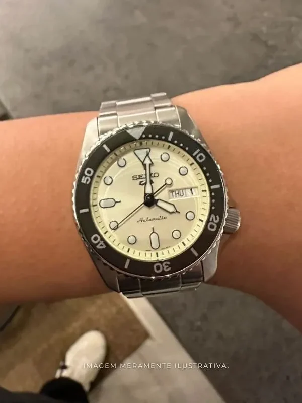 Relógio automático ou quartzo: qual vale mais a pena para você? 5 Relogio Seiko 5 Sports Automatico SRPK31K1 REDUCED Bege 1 edited