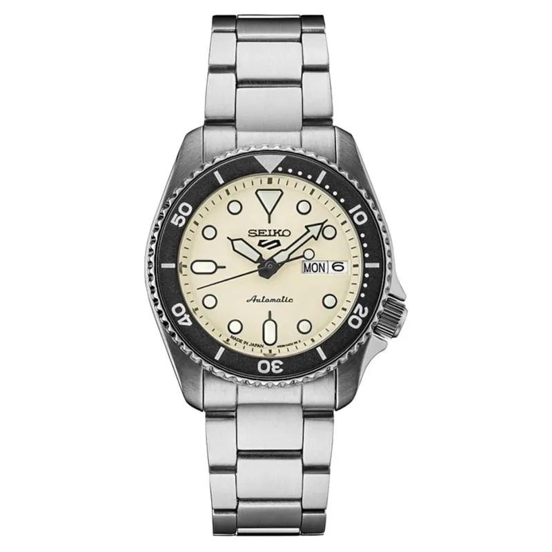 Relógio automático ou quartzo: qual vale mais a pena para você? 6 Relogio Seiko 5 Sports Automatico SRPK31K1 REDUCED Bege