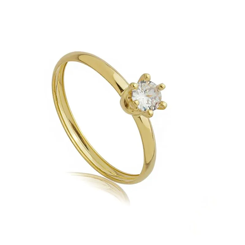 Qual é o melhor tipo de ouro? Guia completo por pureza e cor 2 qual e o melhor tipo de ouro Anel Solitario de Ouro 10K Oco Calice com Zirconia AN22905