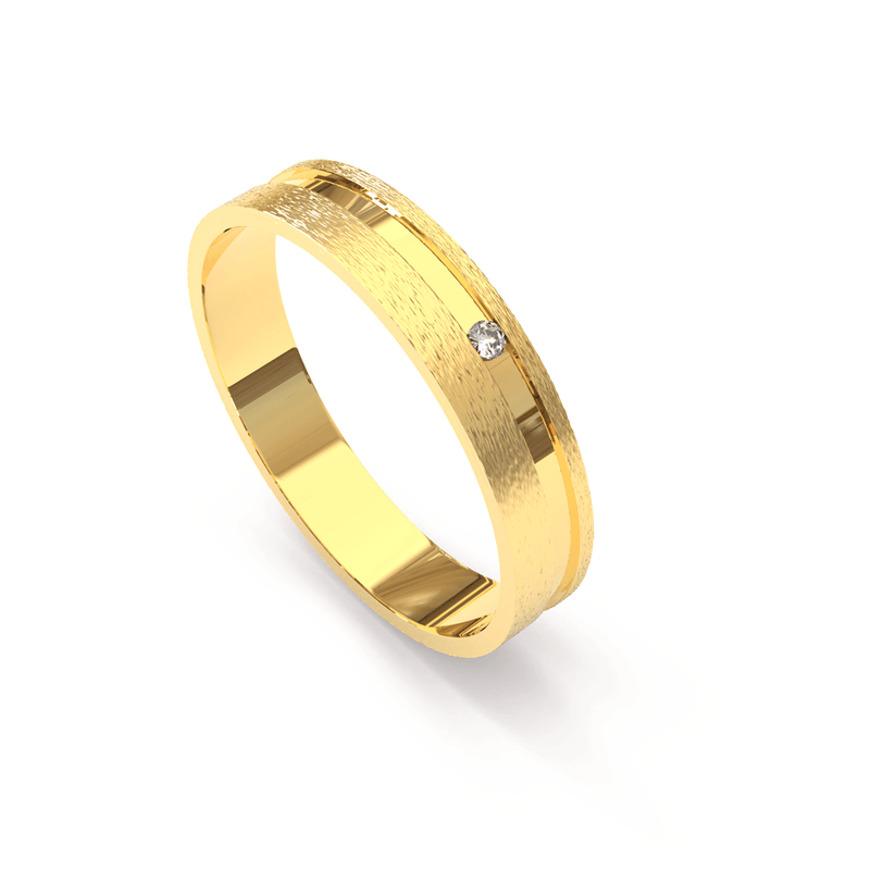 Modelos de Alianças: Qual Escolher Para Seu Casamento ou Noivado em 2026 5 modelos de aliancas Alianca de Ouro 18K Fosca com Diamante e Canaleta Lisa AS0398